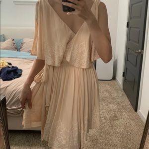 RARE Free People silk beaded mini dress